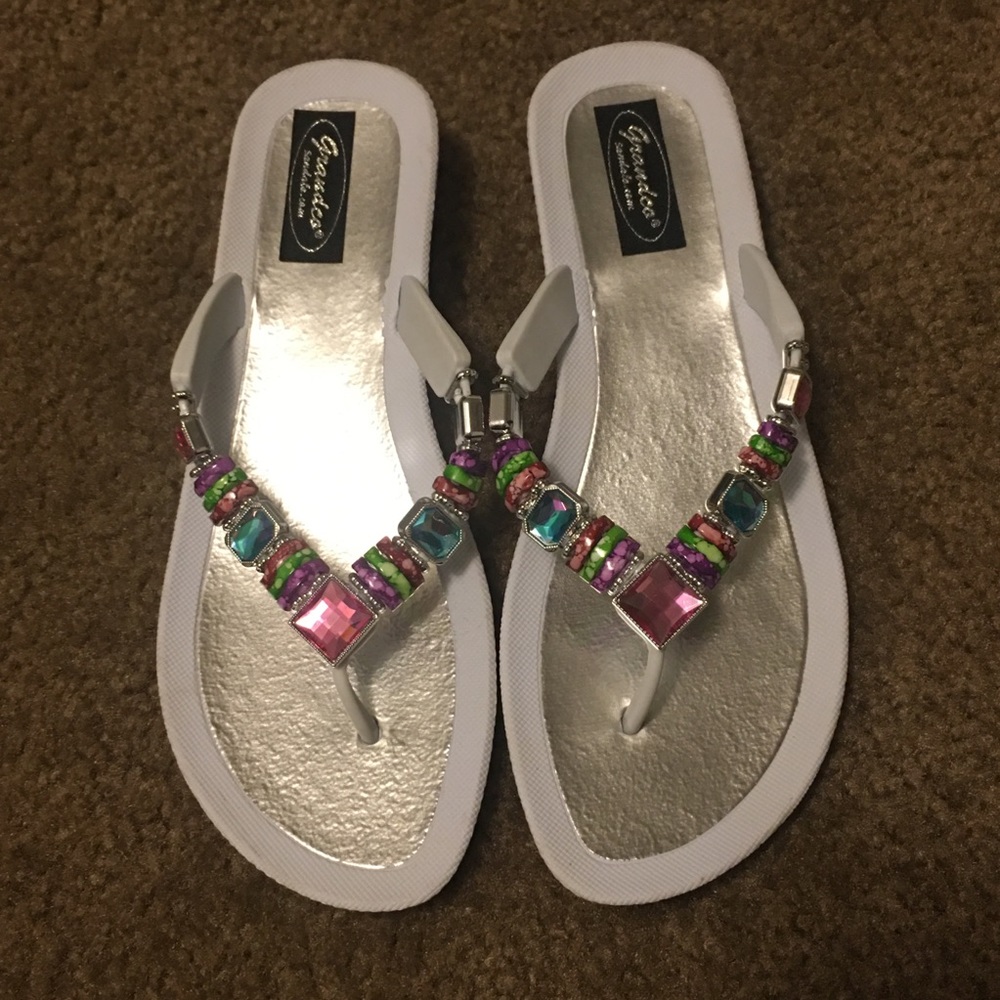 Grandco Jeweled Wedge Sandals Brand New Size 9